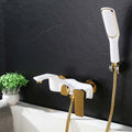 Shower Set Household hot and Cold Water All-Copper Mixing Valve Bathtub White Faucet
