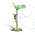 Cat Scratching Post 34 Inch with Rotating Turntable and Removable Hanging Ball, Cat Scratcher for Indoor Cats, Ultra Stable Base, Paw-Friendly Jute Material, Green Base