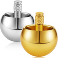 Skylety 2 Pieces Metal Spinning Top Aluminum Flip Over Top Spinner Gyroscope Stainless Steel Toy for Adults Kill Time Stress Anxiety Gift(Gold, Silver)