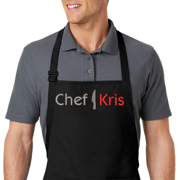 PLACE4PRINT Custom Chef Apron with Personalized Embroidered Name