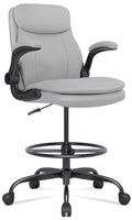 Misolant Leather Drafting Chair, Tall Office Chair for Standing Desk, High Executive Office Chair with Adjustable Height and Flip-up Armrest