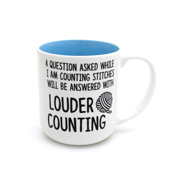 Counting Stitches Mug, Knitting and Crochet Mug, Ceramic - Lennymud by Lorrie Veasey