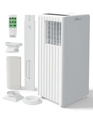 Garvee 8000 BTU Portable Air Conditioner, 3-in-1 Portable AC Cooling, Dehumidifying & Fan for Bedroom, Apartment, Dorm & Rooms Up to 350 Sq. Ft, Sleep Mode, 24-Hr Timer, Remote, Window Kit, White