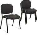 Clatina Stackable Waiting Room Chairs, Cloth Fabric Guest Reception Chair with Upholstered Thickene Seat and Back Support, Stacking Chair Metal