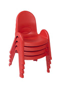 Angeles Value Stack 9"h Chair, Candy Apple Red, 4 Pack, Stackable Ergonomic Seating Solution for Classrooms Daycares and Homeschools