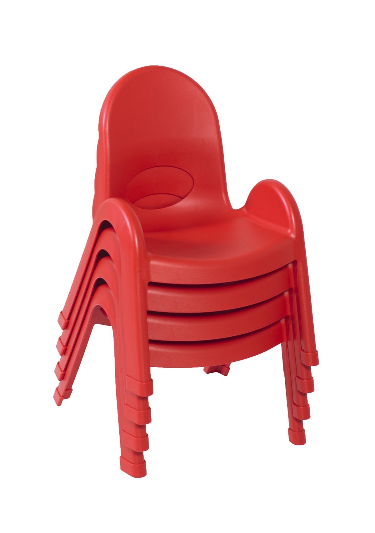 Angeles Value Stack 9"h Chair, Candy Apple Red, 4 Pack, Stackable Ergonomic Seating Solution for Classrooms Daycares and Homeschools
