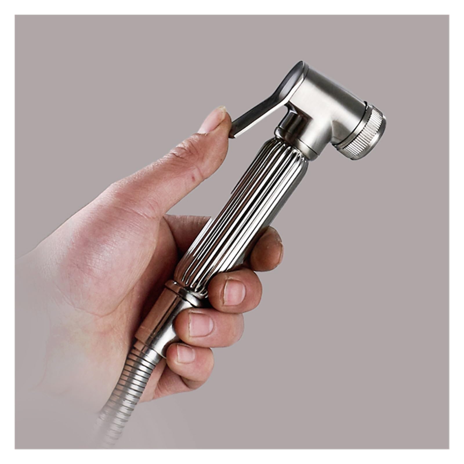 Chrome Golden Bidet Faucet Hand Held Sprayer Gun Bathroom Accessories Toilet Shower Head Bidet Sprayer Head (Color : Brushed Nickel A)