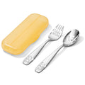 Toddler Utensils Set with Case, 18/10 Stainless Steel Kids Silverware - Small Fork & Spoon, Cute Dinosaur Design Food-Grade Toddler Dishes, Dishwasher Safe