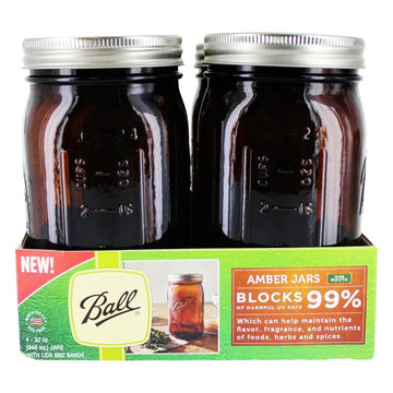 Ball Wide Mouth Canning Jars, Quart, Amber, 4 Count,1440069046