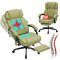 Massage Office Chair with Foot Rest 6 Points Vibration and Heat Home Office Desk Chairs for Heavy People 400lbs Reclining Managerial Chairs