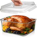 6500 ML / 220 oz / 28 Cup LARGE Glass Food Storage Container with Airtight Locking Lid. Ideal Storing food, Vegetables, Fruits. Baking Casserole, Lasagna, Roasting Turkey, Chicken BPA Free Oven Safe