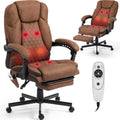 Wentum Massage Office Chair with Foot Rest, 6 Points Vibration Heating Executive Chairs Ergonomic Home Office Desk Chair with Reclining