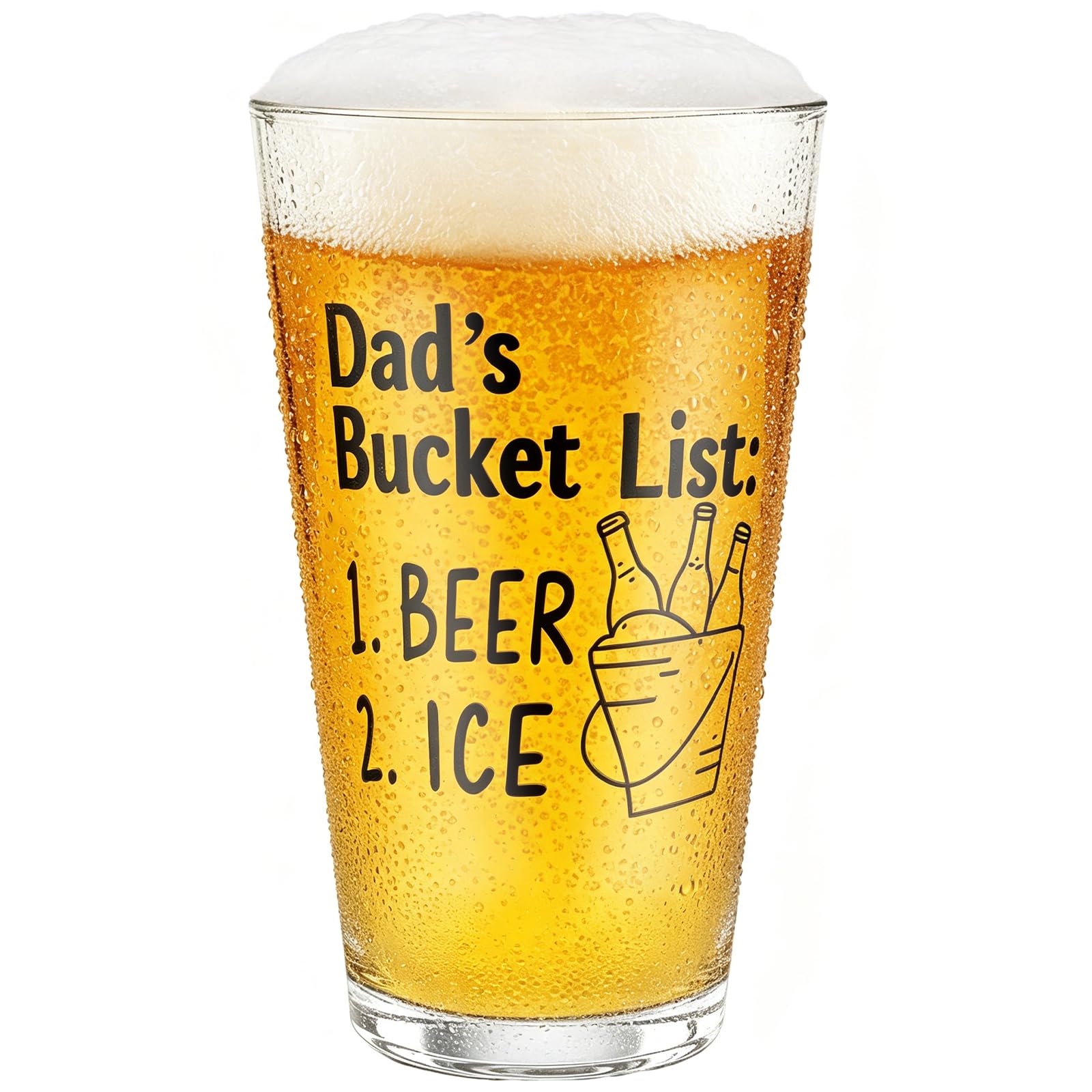 MAVIT Fathers Day Gift for Dad from Daughter Son - Dishwasher-Safe Sturdy 16OZ Beer Glasses, Funny Dad Gifts for Father's Day Birthdays Retirement, Engraved Fade-Resistant Pint Drinking Glasses