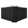 Slim Can Koozies (12 Pack) Bulk Customizable, Blank Foldable Foam Insulators for Beer Bottles & 12oz Tall Cans, Sublimation/HTV-Ready for Beer, Seltzer & White Claw (Black)