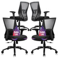 Clatina Big and Tall Office Chair Heavy Duty Ergonomic Desk Chair 500lbs with Flip-up Arms & Wide Thick Seat Cushion Home Executive Swivel Mesh