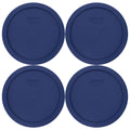 Pyrex 7402-PC 6/7-Cup Blue Food Storage Replacement Lids (4-Pack) - Made in USA