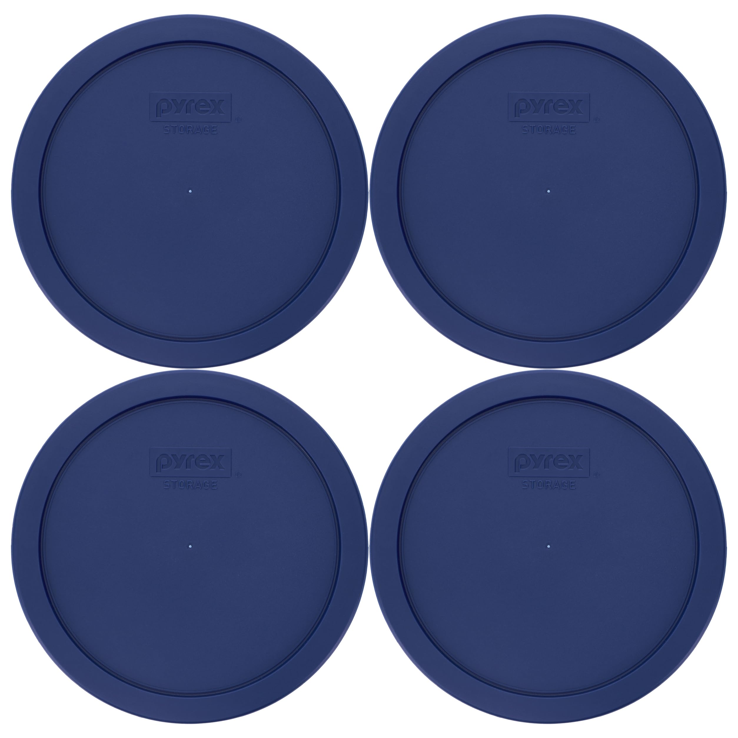 Pyrex 7402-PC 6/7-Cup Blue Food Storage Replacement Lids (4-Pack) - Made in USA