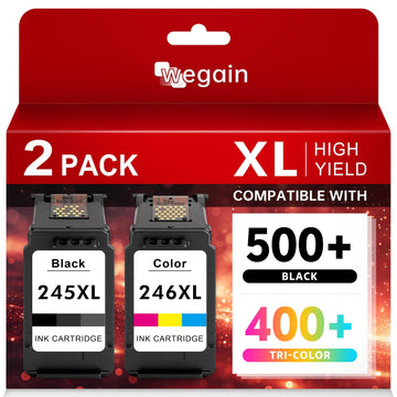 High-Yield PG-245XL CL-246XL Ink Cartridge Combo Pack Compatible for Canon 245 246 XL Work with Canon PIXMA TR4520, TS3320, MG2522, MG2525, MX490, TS302 Printer (1 Black, 1 Color)