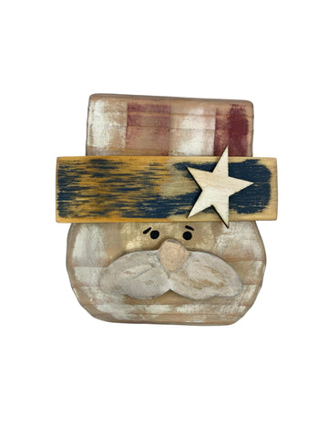 Uncle Sam Shelf Sitter, Rustic 4th of July, Primitive Americana Decor, Labor Day Decorations, Patriotic