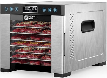 Magic Mill Pro 7-Tray Stainless Steel Food Dehydrator | Digital Timer & Temperature Control, Keep Warm Function, ETL Approved (Renewed)