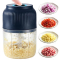 Electric Garlic Chopper, 2026 New Mini Food Processor & Food Chopper for Kitchen, Portable Cordless Garlic Mincer with 6 Stainless Steel Blades, Small Vegetable Chopper for Onion Salad (400ML Blue)