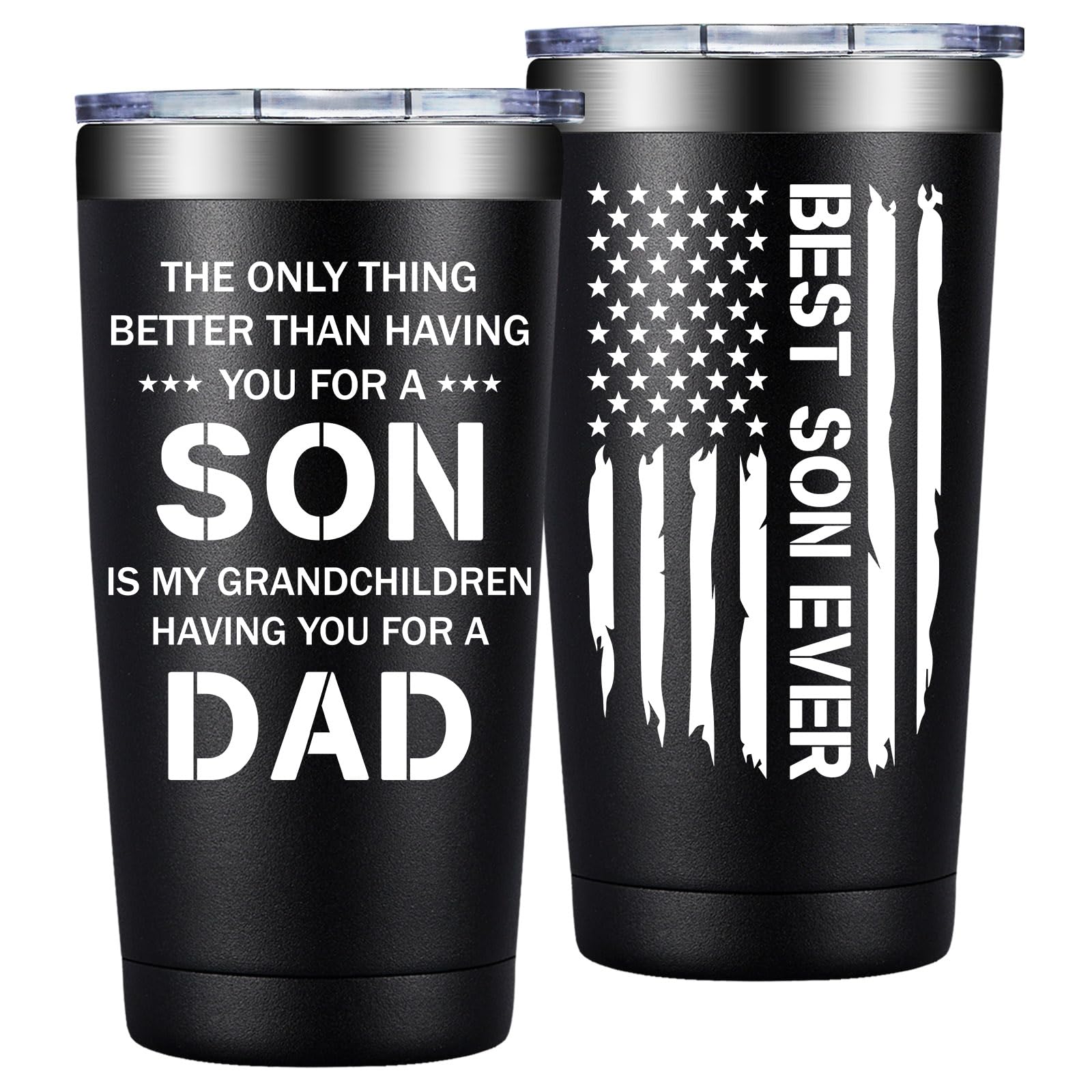 SpenMeta Son Gifts from Mom, Dad - Fathers Day Christmas, Birthday Gifts for Son - 20 Oz to My Sons Tumbler Cup