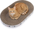 Oval Cat Scratcher Bed 17x11 inches Scratching Cardboard Bowl Cute Shaped Lounge Boxes Durable High-Density Provides Firm Cozy Corrugated Resting Play Place Indoor for Medium to Large Breeds