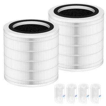 2 Pack H7126 True HEPA Filter Compatible with GoveeLife Mini Air Purifier, 3-in-1 H13 True HEPA Filters H7126-RF for Govee Air Purif-ier, 4 Extra Pre-Filters