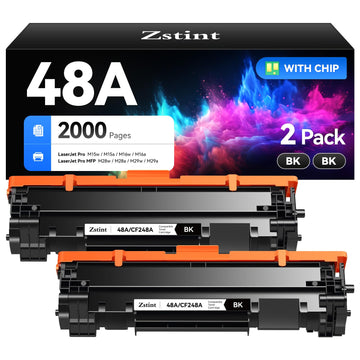 48A Black Toner Cartridge 2-Pack High Yield with Chip Replacement for HP 48A CF248A Toner Compatible with HP LaserJet Pro MFP M28a M28w M29a M29w M15a M15w M16a M16w M30w M31w M15 M16 M28 M29 Printer