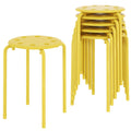 Vecelo 6-piece Stacking Stools, 17.7 Inch Standard Height, Portable Stackable Colorful Decoration Stools for School Classroom and Office Use,