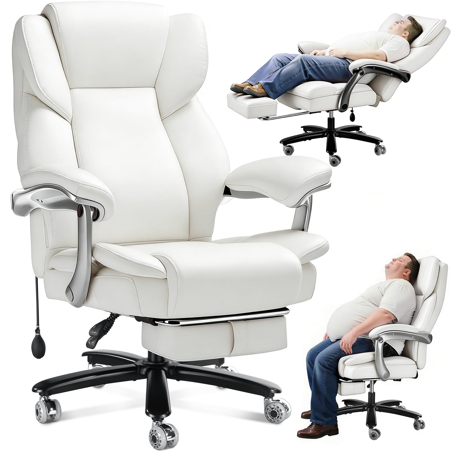 Wailor 600lbs Big and Tall Office Chair for Heavy People,heavy Duty Comfy Executive Office Desk Chair with Adjustable Lumbar Support,high Back