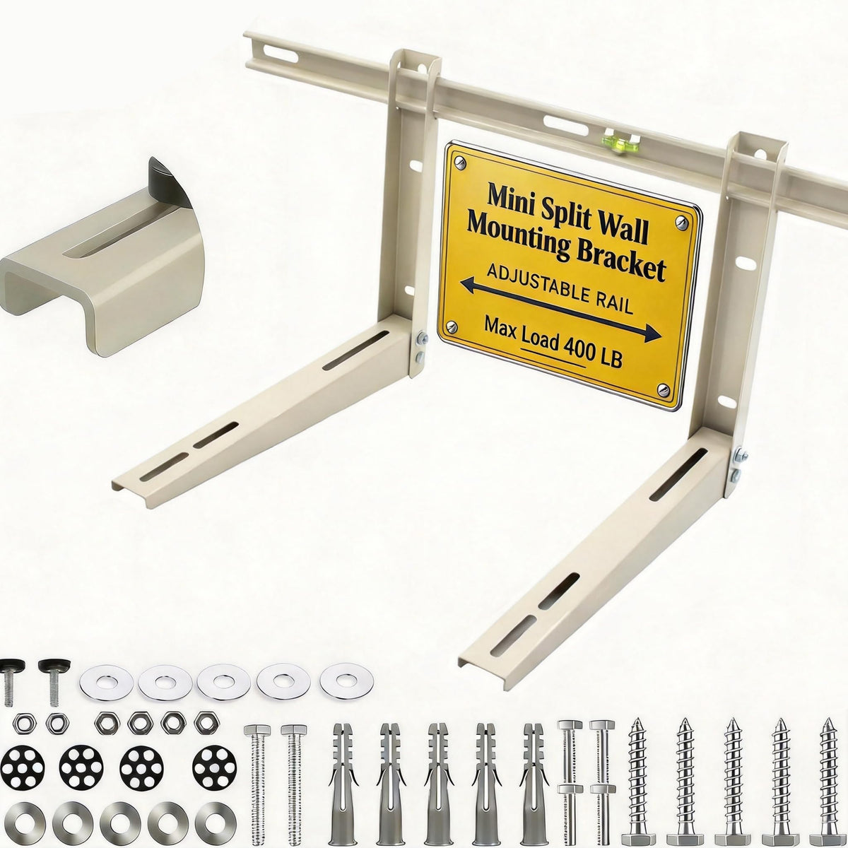 Mini Split Wall Mounting Bracket – Heavy Duty Condenser Wall Mount Rack for 7000-12000 BTU Air Conditioner Units, Outdoor Split System Support Bracket, Max Load 400 lbs