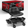 Freekyrock Rolling Stool with Wheels, Adjustable Height Pneumatic Garage Work Mechanic Stool Seat with Backrest, 400 Lbs Capacity 360° Swivel