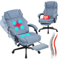 Massage Office Chair with Foot Rest 6 Points Vibration and Heat Home Office Desk Chairs for Heavy People 400lbs Reclining Managerial Chairs