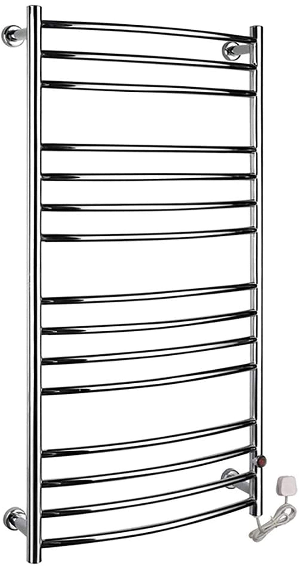 Heated Towel Rail Rails Wall Mounted Electric Towel Warmer Stainless Steel Polished Heated Towel Rack Hot Towel Warmer for Bathroom 15 Bar 47.234; × 23.634 HardWire (Size : ()