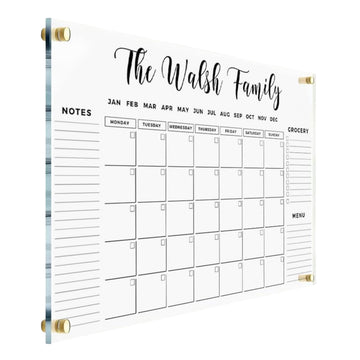 Personalized Gold Text Acrylic Wall Calendar - Personalized Calendar 2026 Monthly and Weekly Board, New Home