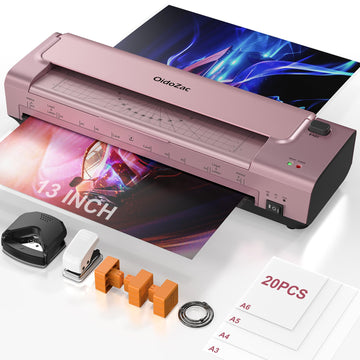 13 Inch Laminator Machine, A3 Personal Laminator Kit for Teachers | with 20 Laminating Sheets, 11x17 Hot Cold Thermal Lamination with Anti-Bend Plate, ABS Anti-Jam & 20dB Quiet for Office