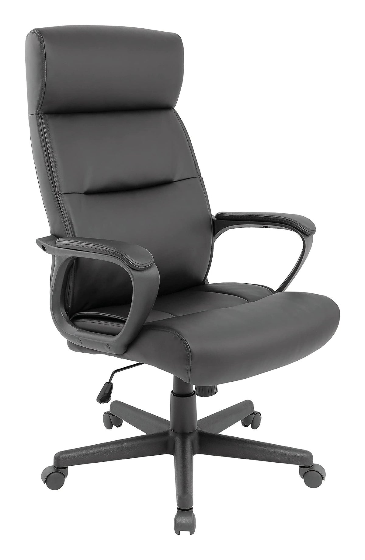 Staples Rutherford Manager Office Chair, High Back, Faux Leather, Black, 44.8-48.6" H x 27.4" W x 29.8" D