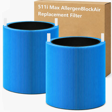 511i MAX Replacement Filter Compatible with BLUEAIR Blue Pure 511i Max AllergenBlockAir Purifier, Blue Pure F5MAX, H13 True HEPA & Activated Carbon Replacement Filter