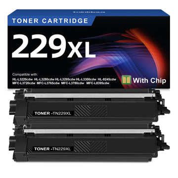 TN229XL 229XL TN229 High Yield Toner Cartridge Compatible Replacement for Brother TN229XL TN-229 Works with Brother MFC-L3720CDW L3780CDW L3765CDW HL-L3220CDW L3280CDW L3300CDW Printer (2-Pack Black)
