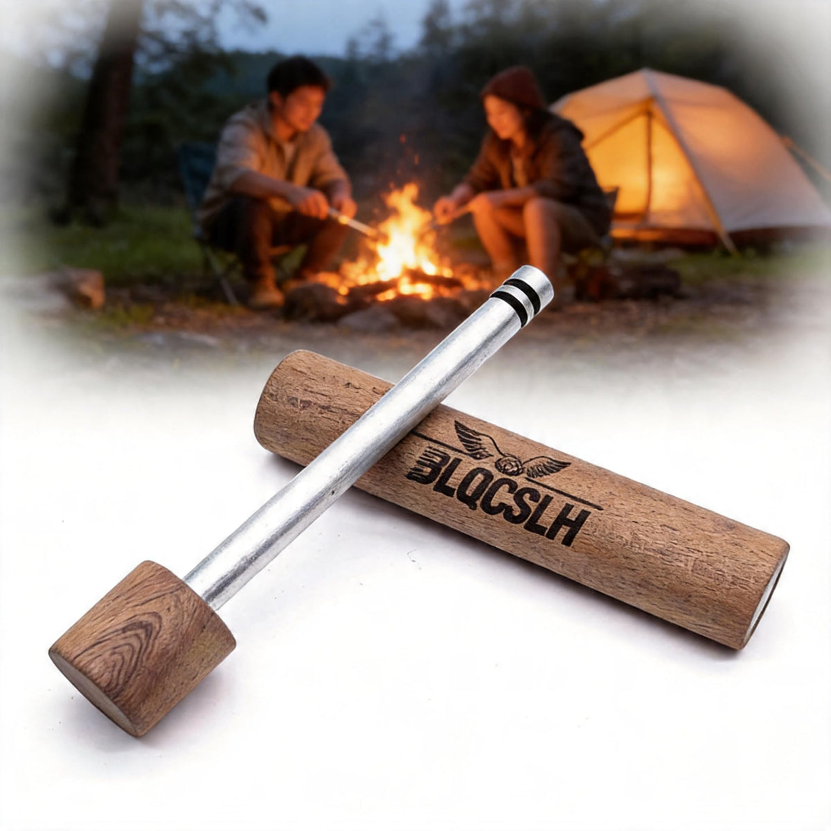Sapele Wood Fire Piston-Fast Fire Efficiency-Outdoor Emergency Compressed Ignition Fire Starting Tool for Hiking Exploring Campers/Survival/Preppers Scientific Lesson
