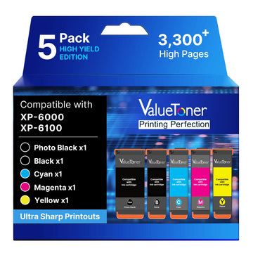 Compatible with 302XL 302 Ink Cartridges Multipack Remanufactured for Epson 302 Replacement for 302XL Ink Cartridge Combo Pack Work for Epson XP-6100 XP-6000 XP6100 XP6000 (Photo Black/B/C/M/, 5-Pack