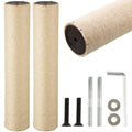 2 Root Cat Scratching Post Replacement 17.72x3.54 Cat Tree Scratch Post Replacement Natural Sisal Pole Cat Scratch Post Refill Pole Part with M8 Screws for Kitten Tree Tower Cat Furniture Accessories
