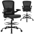 Bondesin Drafting Chair Tall Office Chair with Pu Leather Seat, 400lbs Ergonomic Standing Desk Chair with Lumbar Support,counter Stool with