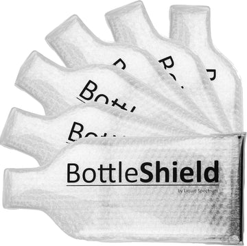 Liquid Spectrum Bottle Shield Reusable Wine Protector Travel Bag (6-Pack) - Unbreakable Bottle Sleeve, Leak Proof & Double Layer Bubble Protection | Wine Travel Bags for Suitcase Luggage, Clear
