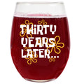 Glassicle Funny 30th Birthday Wine Glass for Women – “30 Years Later” Design – 15oz Stemless Glass – Nostalgic Gift for Her, Retirement Present, Best Friend or Wine Lover Gift