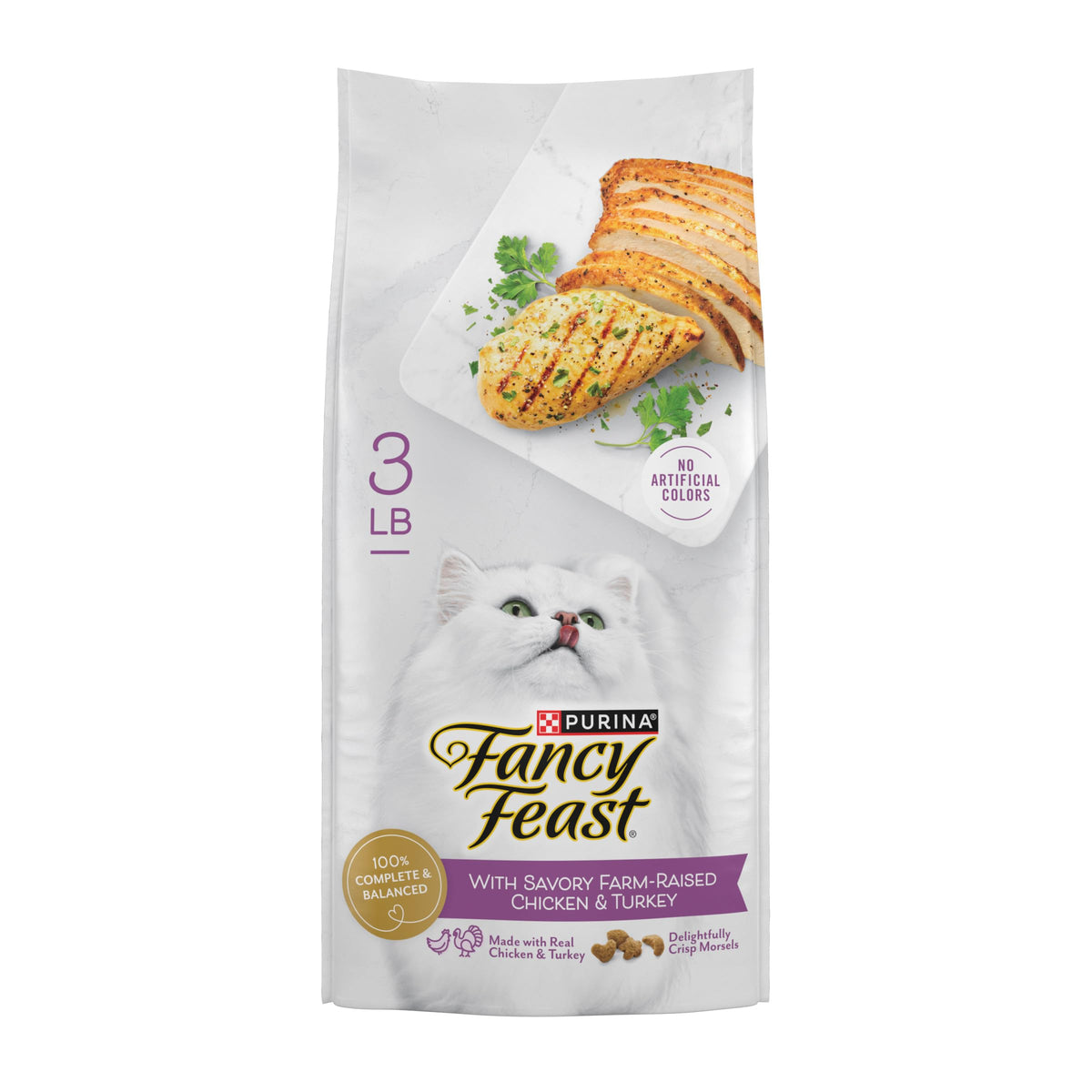 Purina Fancy Feast Dry Cat Food with Savory Farm-Raised Chicken and Turkey - 3 lb. Bag