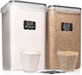2 PC [7 Qt / 6.5L / 220 Oz] Large Food Storage Containers with Lids Airtight - BPA Free Clear Plastic Kitchen and Pantry Storage Containers for Cereal, Flour, Sugar, Rice