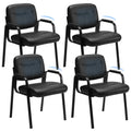 Sweetcrispy Waiting Room Chairs Set of 4, Office Guest Chairs No Wheels, 4 PCS Set, Inky
