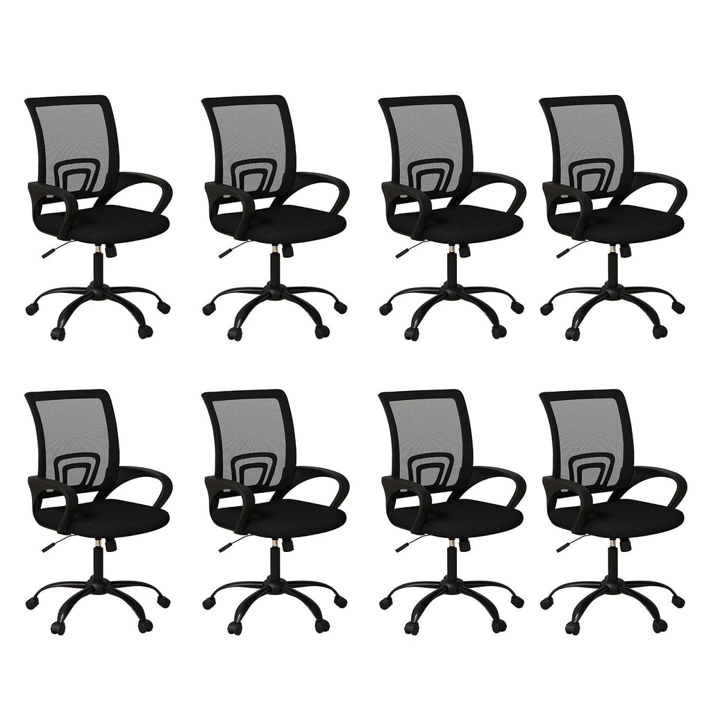 Bonzy Home Ergonomic Conference Room Chairs Set of 8, Rolling Office Chairs with Wheels, Mesh Computer Desk Chair with 360°swivel, Height